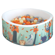 SYMPHONY Edukativni suhi bazen, dimenzije 90 × 30 cm, s lopticama, šumska avantura motiv, 200 kom