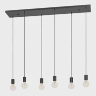 EGLO Visilica Huebro D-1300, 6xE27, crna