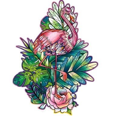 Drvene puzzle KP22016, Flamingo, veličina M
