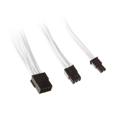 SILVERSTONE Kabel SST-PP07-PCIW, PCIe 8-pin na 6+2-pin, 250 mm, bijela