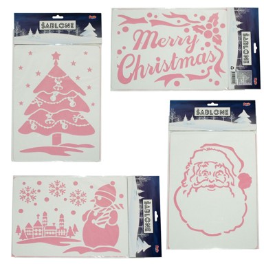 Božićne naljepnice za staklo, 30x22 cm, sorta