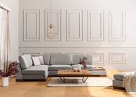 Kutna garnitura, Tulip corner left without pouf, tamno svijetlo siva