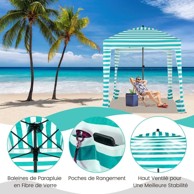 COSTWAY Sklopivi šator za plažu 183 x 183 cm, zeleni
