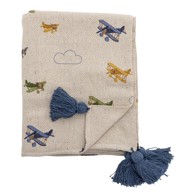 BLOOMINGVILLE Krem deka za bebe 130x160 cm Plane