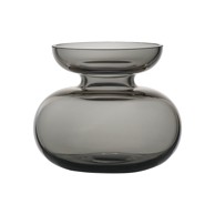 ZONE Vaza staklena ručno izrađena svijetlo siva, visina 9 cm Inu