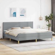 Okvir kreveta 200 x 200 cm, poliester, svijetlosivi