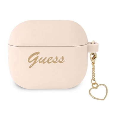 GUESS Futrola Silicone Charm Heart, za AirPods 3, ružičasta