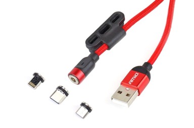 AMIO Magnetski USB kabel 3u1 Lightning USB-C Micro USB UC-8 1 m