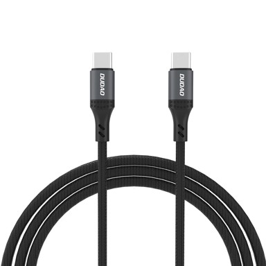 DUDAO L3CC pleteni kabel USB-C – USB-C, 60 W, 1,2 m, crni