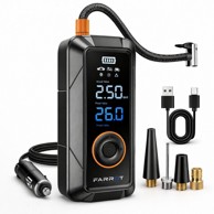 FARROT Kompresor prijenosni baterijski, 150 PSI, 12 V, LCD zaslon, automatsko zaustavljanje