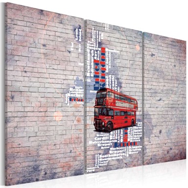 Slika Around the Great Britain by Routemaster triptych 90x60