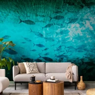 Tapeta A shoal of dark fish, 250x175 cm, premium