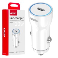 AMIO Auto punjač USB-C 20 W, bijeli