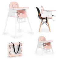 NORTHIX Dječja stolica za hranjenje, 3 u 1, ECOTOYS, roza