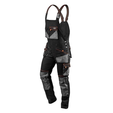 NEO TOOLS HD Slim radne hlače s naramenicama, veličina M