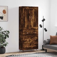Visoka komoda dimljeni hrast 69 5x34x180 cm konstruiranog drva , ladice