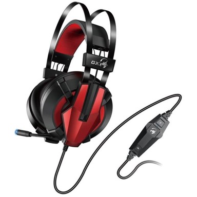 GENIUS Slušalice HS-G710V, gaming, USB, 7.1, s mikrofonom, crna/crvena