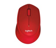 LOGITECH Miš M330 Silent Plus, crveni, optički, bežični, USB, 1000dpi