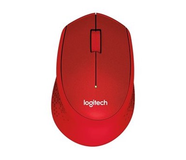 LOGITECH Miš M330 Silent Plus, crveni, optički, bežični, USB, 1000dpi