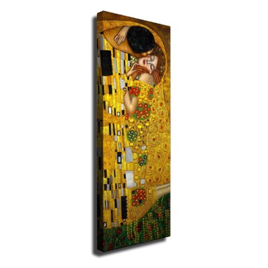 WALLITY Zidna reprodukcija na platnu Gustav Klimt The Kiss, 30 x 80 cm