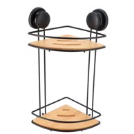 TENDANCE Dvostruka kutna košarica, vakuum, bambus, crna