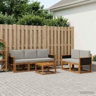 Set vanjskih sofa s jastukom 6 pcs prirodna i svjetlosiva