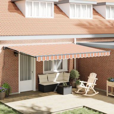 Skrovita tenda 450x300 cm, aluminij i tkanina, morska plava