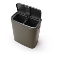 BRABANTIA Siva željezna kanta za smeće za odvojeni otpad/na dodir 60 l Bo Touch Bin 