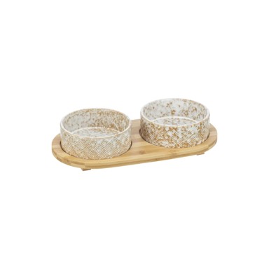 TRIXIE Set posuda, keramika/bambus, 2 x 0,3 l