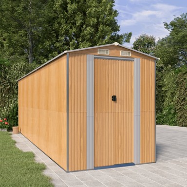 Vrtno spremište svjetlosmeđe 192x606x223 cm pocinčani čelik