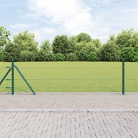 Ograda, heksagonalna, 0.5x50 m, čelik, stupovi s osnovnim pločama, 13 kom, Ø32 mm, 70 cm, zelena