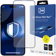 3MK HardGlass Matt Max za iPhone 15 Plus, kaljeno staklo s punom zaštitom