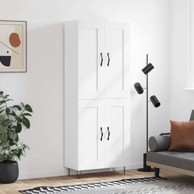 Visoka komoda bijela 69 5x34x180 cm konstruirano drvo , drvena vrata