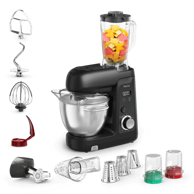 TEFAL Kuhinjski robot Bake Partner+ QB5458F0 s ugrađenom vagom 5 nastavaka, crni