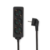 NEDIS Produžna utičnica tip f CEE 7 7 3 kraka 1 50 m 3680 W 16 A vrsta uzemljenja bočni kontakti 230 V AC 50 60 Hz kut utičnice 45 H05VV f 3G1 5 mm², crna