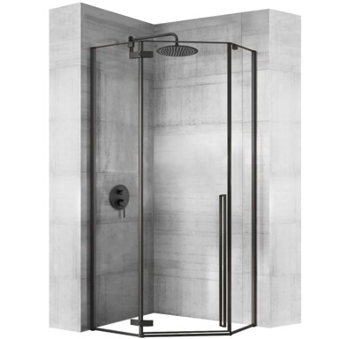 REA Tuš kabina DIAMOND BLACK MAT, 90 × 90 cm, crna mat