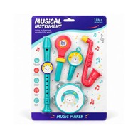 Set dječjih glazbenih instrumenata Music Maker 5 u 1, frula, saksofon, tamburin, klepetaljka i zviždaljka