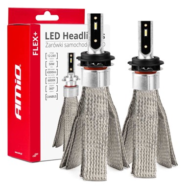 AMIO LED Headlight kit FLEX+ Series H7-6 BMW/Ford/Mercedes/VAG, 6000K, do 270% više svjetla