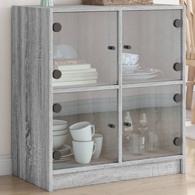 Bočni ormarić sa staklenim vratima, 68 x 37 x 75,5 cm, hrast
