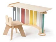 ELINELI Ljuljačka Montessori drvena 6 u 1, 100 cm, pastelne boje