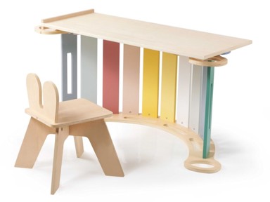 ELINELI Ljuljačka Montessori drvena 6 u 1, 100 cm, pastelne boje