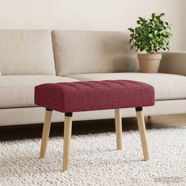 Klupa s utorima 60 x 40 x 45 cm, tkanina, vinsko crvena