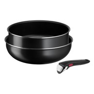 TEFAL Aluminijski set posuđa 3 kom Ingenio Easy Cook & Clean Black