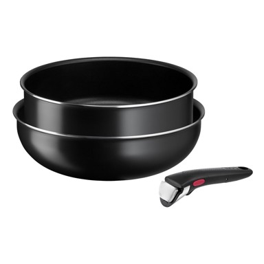 TEFAL Aluminijski set posuđa 3 kom Ingenio Easy Cook & Clean Black
