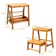 COSTWAY sklopiva drvena stolica-ljestve 45 x 51 x 48 cm