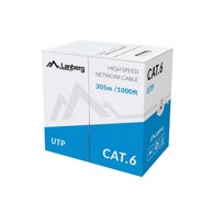 LANBERG Kabel LAN, UTP, CAT.6, 305 m, bakrena žica, sivi