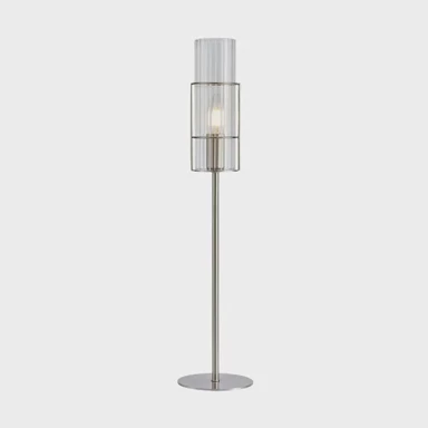 Stolna lampa Tubo, 65 cm, E14, satin nikl/prozirna