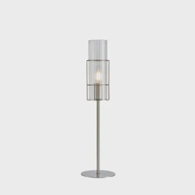 Stolna lampa Tubo, 50 cm, E14, satin nikl/prozirna
