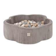 PLUSH NEST Bazen s 300 loptica Cvijet, 95x30 cm, bež