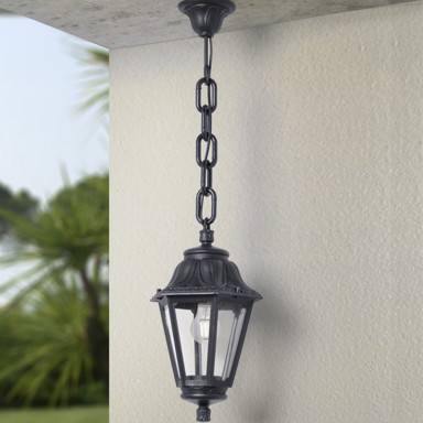 Vanjska rasvjeta visilica lanterna SICHEM/ANNA crna prozirna E-27